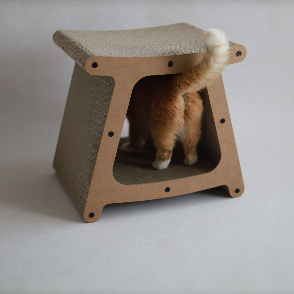 3-in-1 Sustainable Cat House & Scratch