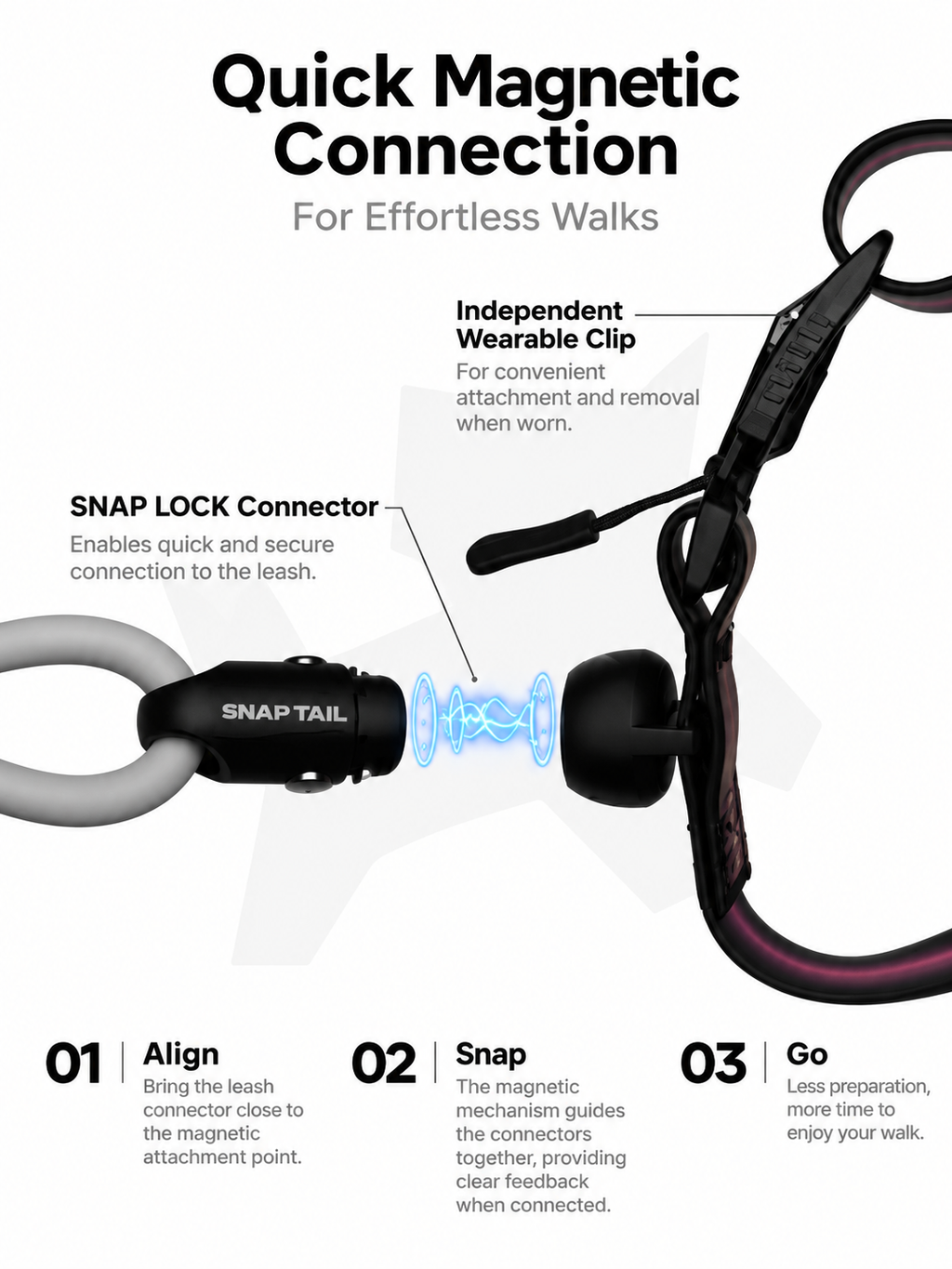 Magnetic Quick-Connect Leash & Collar Set